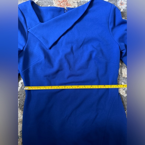 Calvin Klein Blue Regatta Foldover Sheath Dress Size 4 - Picture 8 of 11